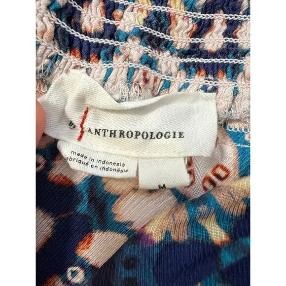 Anthropologie Boho Printed Smocked Shorts High Waist Flowy Viscose Medium - Picture 6 of 8